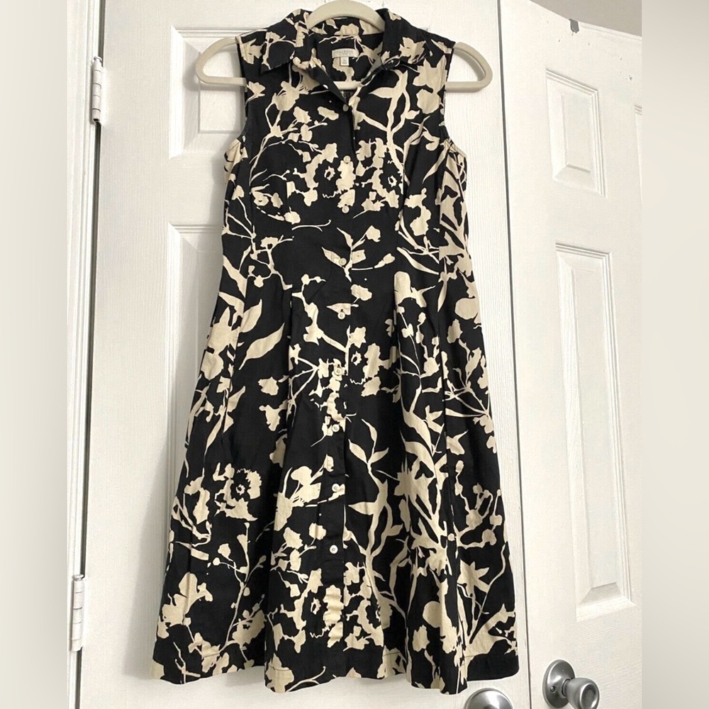 TALBOTS Cotton Floral Dress Size Small Petite
